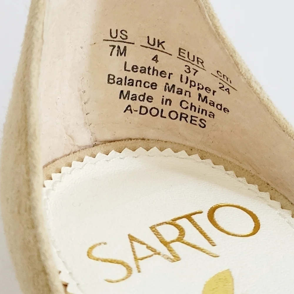 New SARTO By Franco Sarto DOLORES Ankle Suede Leather Strap Sandals Size 7 M
